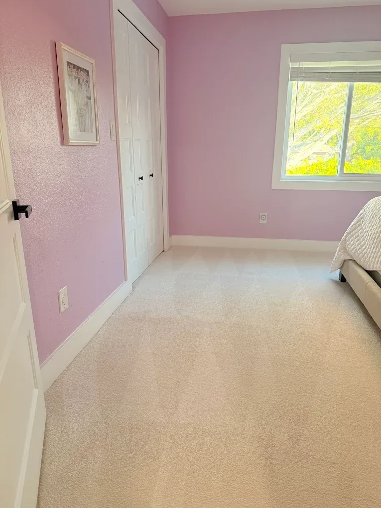 cream carpet wand strokes pink bedroom bifold closet white q