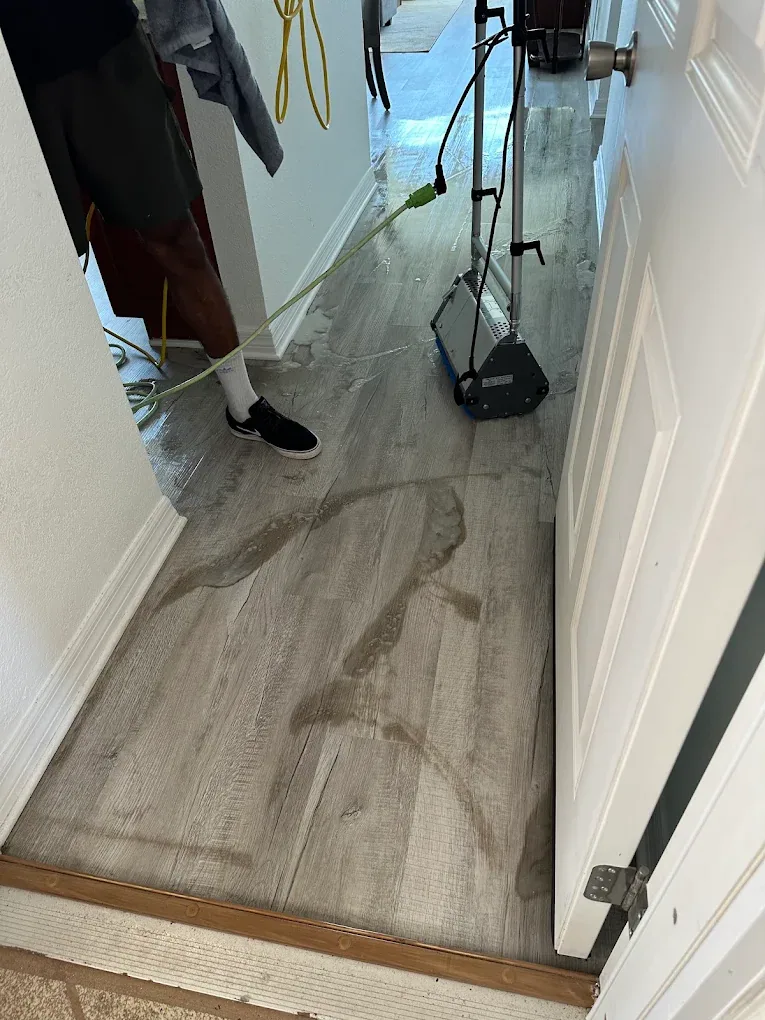 gray wood look plank floor wet scrub machine entryway st cha
