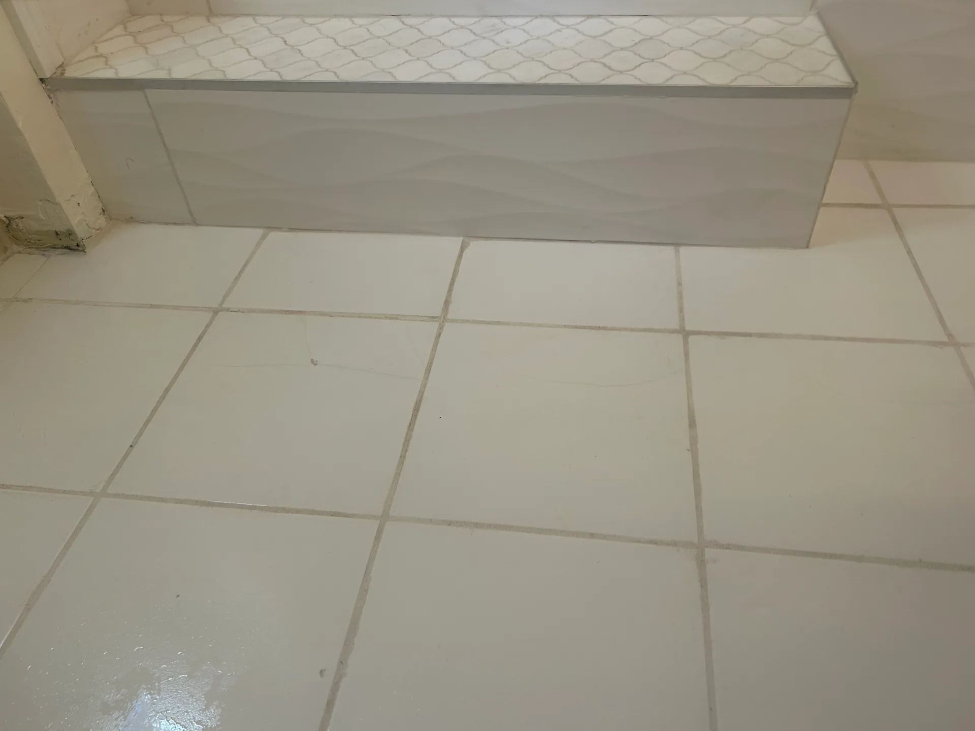 white bathroom floor tile wave tile bench arabesque mosaic c
